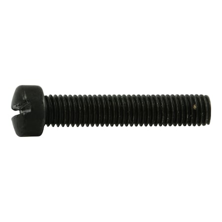 #6-48 X 3/4 In Slotted Fillister Machine Screw, Black Oxide Steel, 6 PK